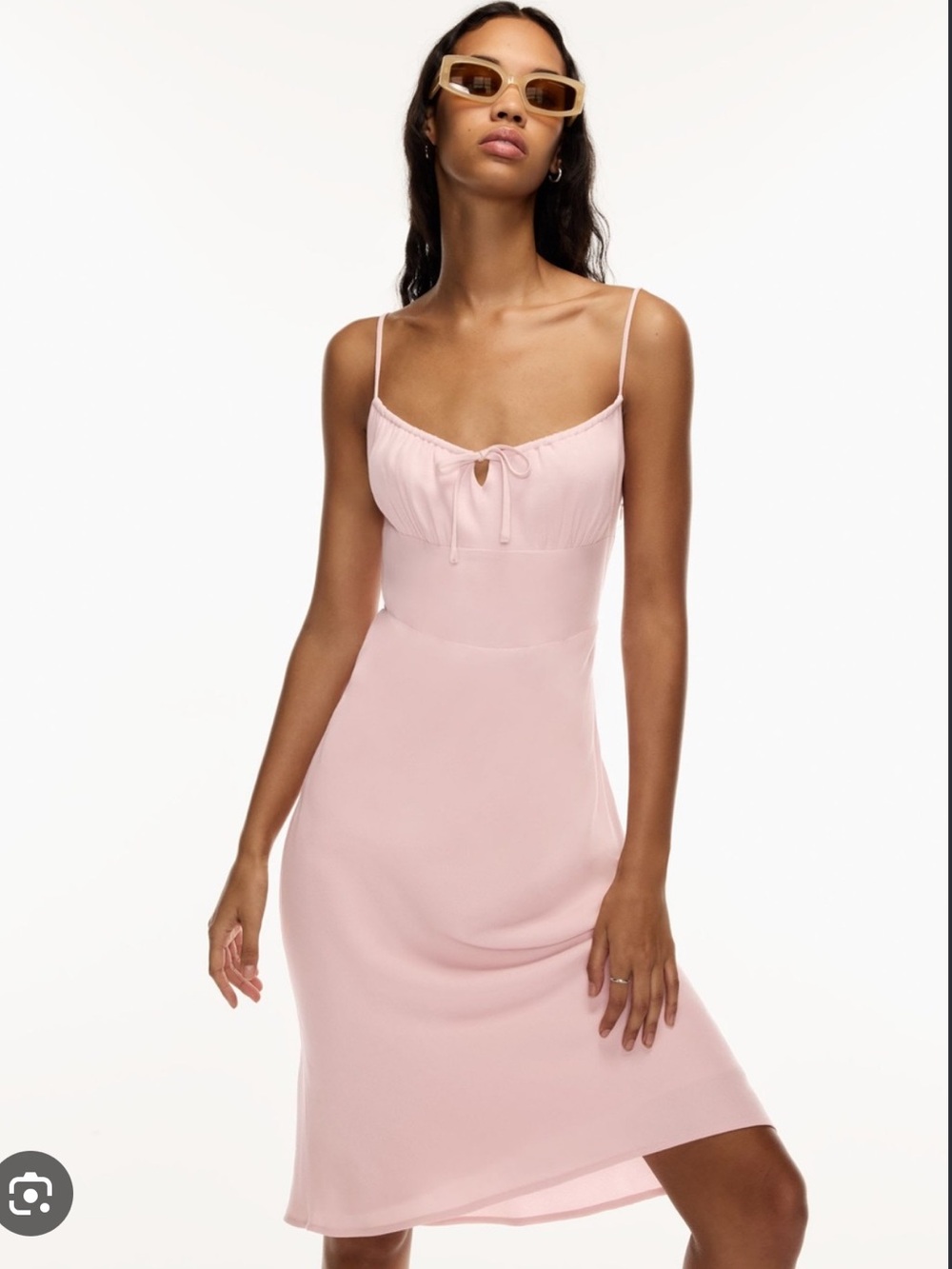 Aritzia Wilfred Genoa Midi Dress in Blush Pink